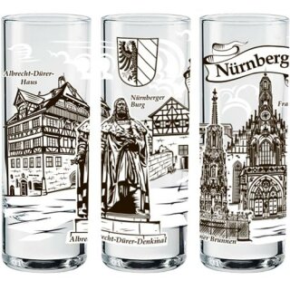 3 Set Schnaps Gläser hoch Nürnberg Germany Deutschland 50...
