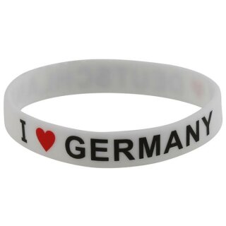 Armband Silikonarmband Silikon Band - Rot Weiß - Aufdruck -  I Love Deutschland