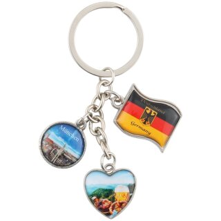 Schlüsselanhänger München Germany Deutschland 3 Charms...