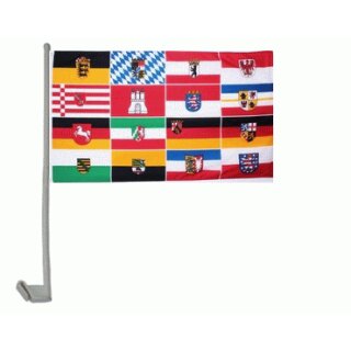 Deutschland 16 Bundesländer Autoflagge 30x40 cm
