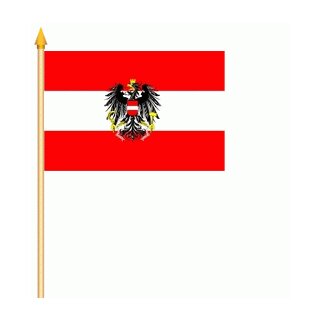 Österreich mit Wappen Stockflagge 30x45 cm