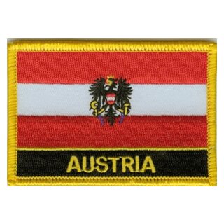 Österreich mit Wappen Aufnäher / Patch mit Schrift 5,5cm...