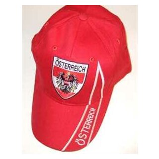 Österreich Baseballcap rot mit weißer Schrift