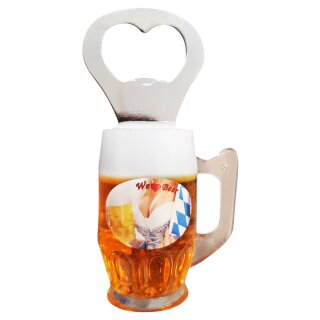 Flaschenöffner Bierkrug Massbier Bier Prost We Love Beer
