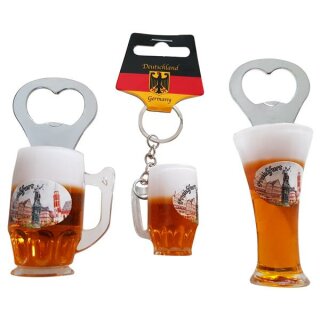 3 er Set Bierkrug Bieröffner Öffner Flaschenöffner Weizen...