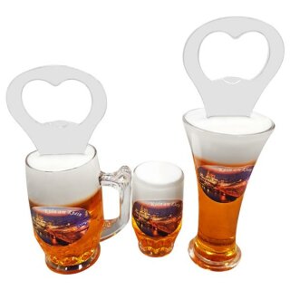 3 er Set Bierkrug Bieröffner Öffner Flaschenöffner Weizen...