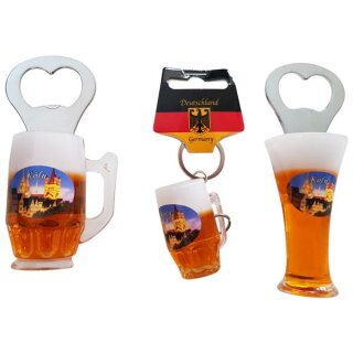 3 er Set Bierkrug Bieröffner Öffner Flaschenöffner Weizen Schlüsselanhänger Krug -  Köln Cologne K2