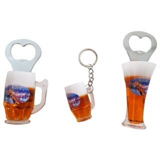 3 er Set Bierkrug Bieröffner Öffner Flaschenöffner Weizen...
