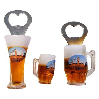 3 er Set Bierkrug Bieröffner Öffner Flaschenöffner Weizen...