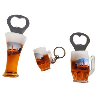 3 er Set Bierkrug Bieröffner Öffner Flaschenöffner Weizen...