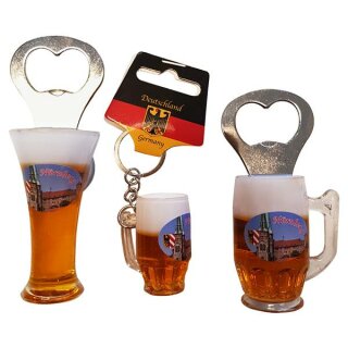 3 er Set Bierkrug Bieröffner Öffner Flaschenöffner Weizen...