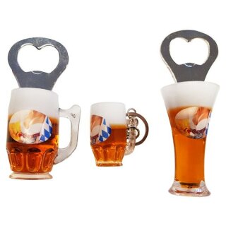3 er Set Bierkrug Bieröffner Öffner Flaschenöffner Weizen...