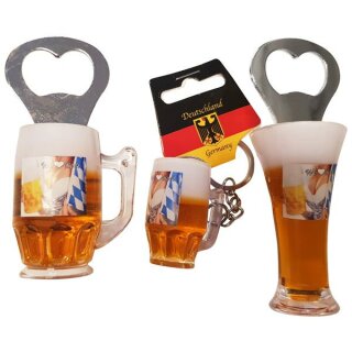 3 er Set Bierkrug Bieröffner Öffner Flaschenöffner Weizen Schlüsselanhänger Krug -  We Love Beer B2