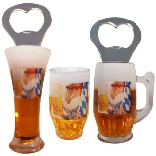 3 er Set Bierkrug Bieröffner Öffner Flaschenöffner Weizen...
