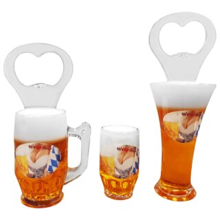 3 er Set Bierkrug Bieröffner Öffner Flaschenöffner Weizen...
