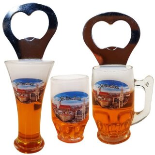 3 er Set Bierkrug Bieröffner Öffner Flaschenöffner Weizen...