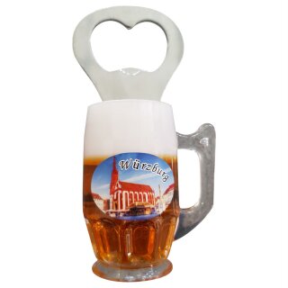 Flaschenöffner Bierkrug Massbier Bier Magnet Würzburg