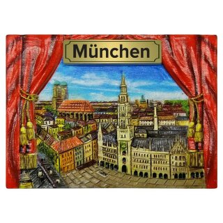 München Vorhang Marienplatz Postkarte