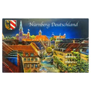 Nürnberg by Night Polyresin Magnet Franken Germany...