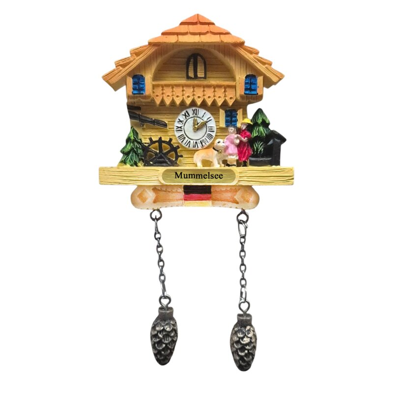 Kuckucksuhr Magnet Polyresin Kühlschrank Beige Haus Familie - Mummels
