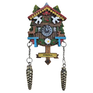 Kuckucksuhr Magnet Polyresin Kühlschrank Hellbraun...