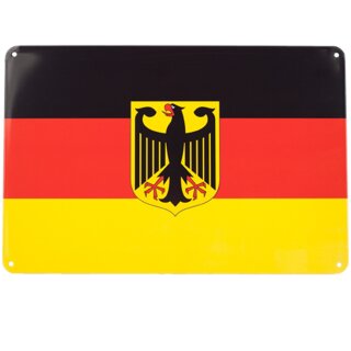 Blechschild 20x30 Adler Flagge
